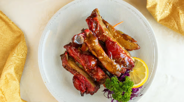 Barbecue Pork Spare Ribs — tender ribs glazed in a rich barbecue sauce